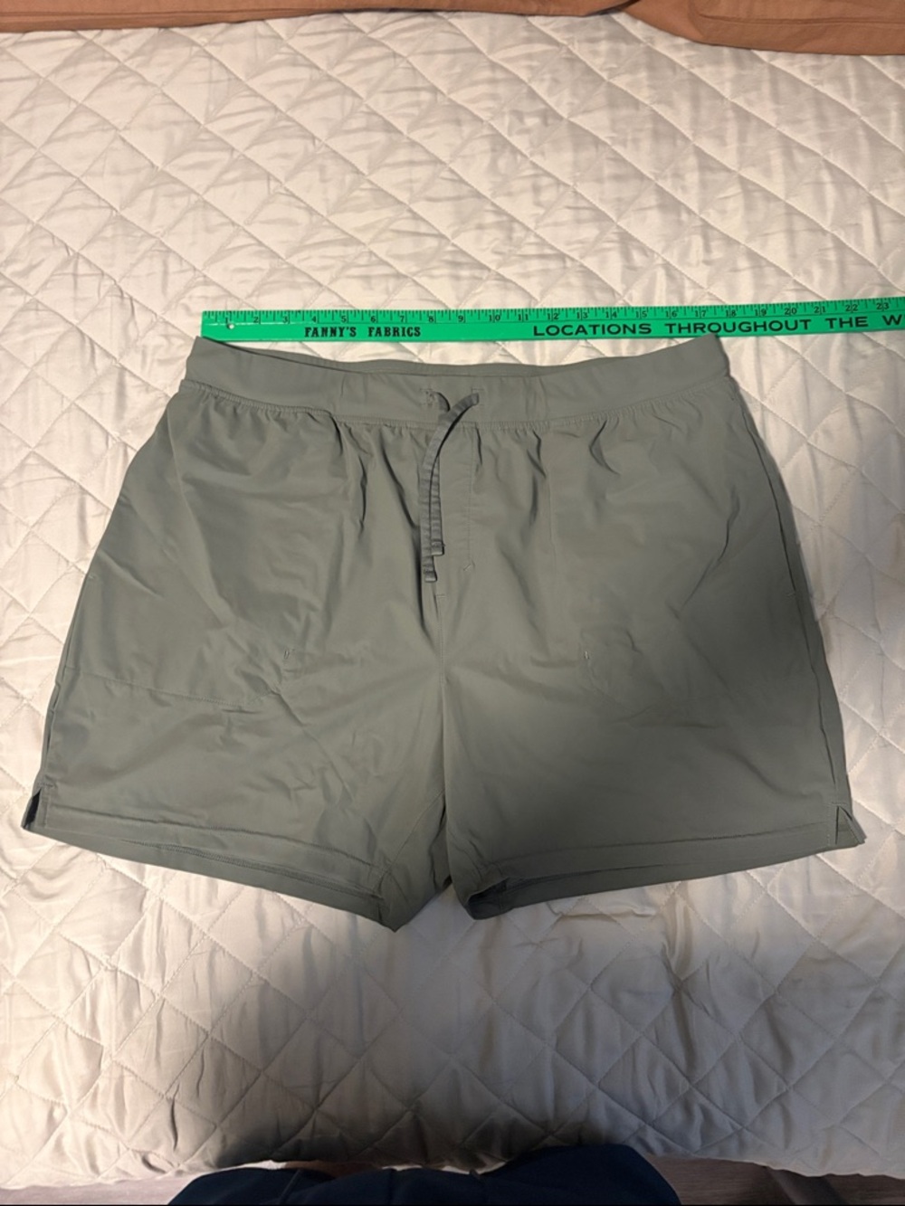 Men’s Olive Green Drawstring Athletic Shorts
